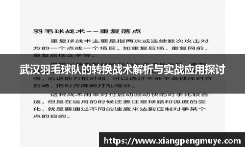武汉羽毛球队的转换战术解析与实战应用探讨